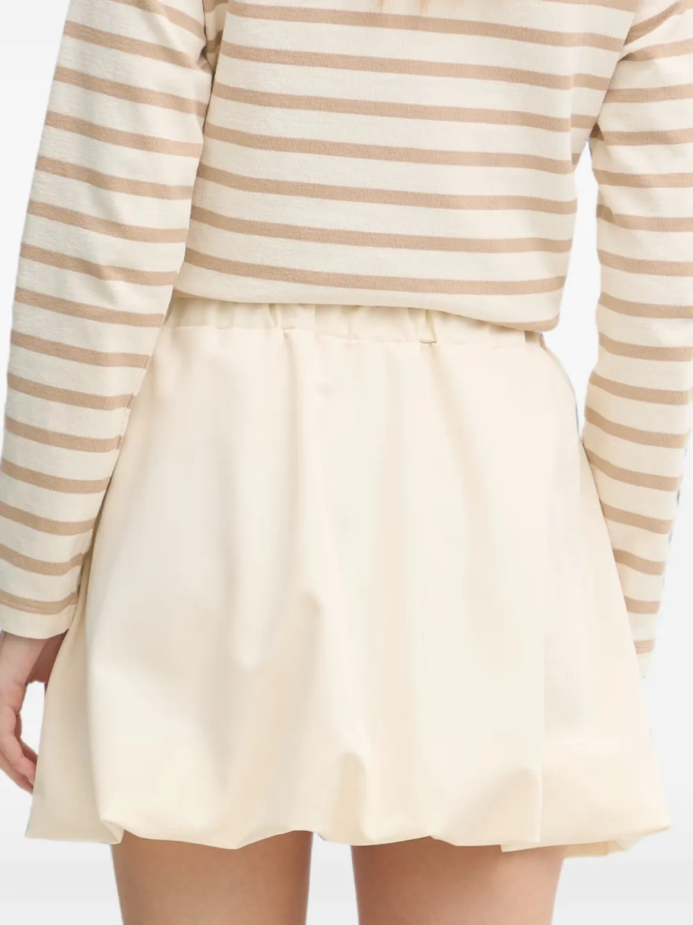 Gaudi Mini-rok met elastische taille en bubbelzoom Beige