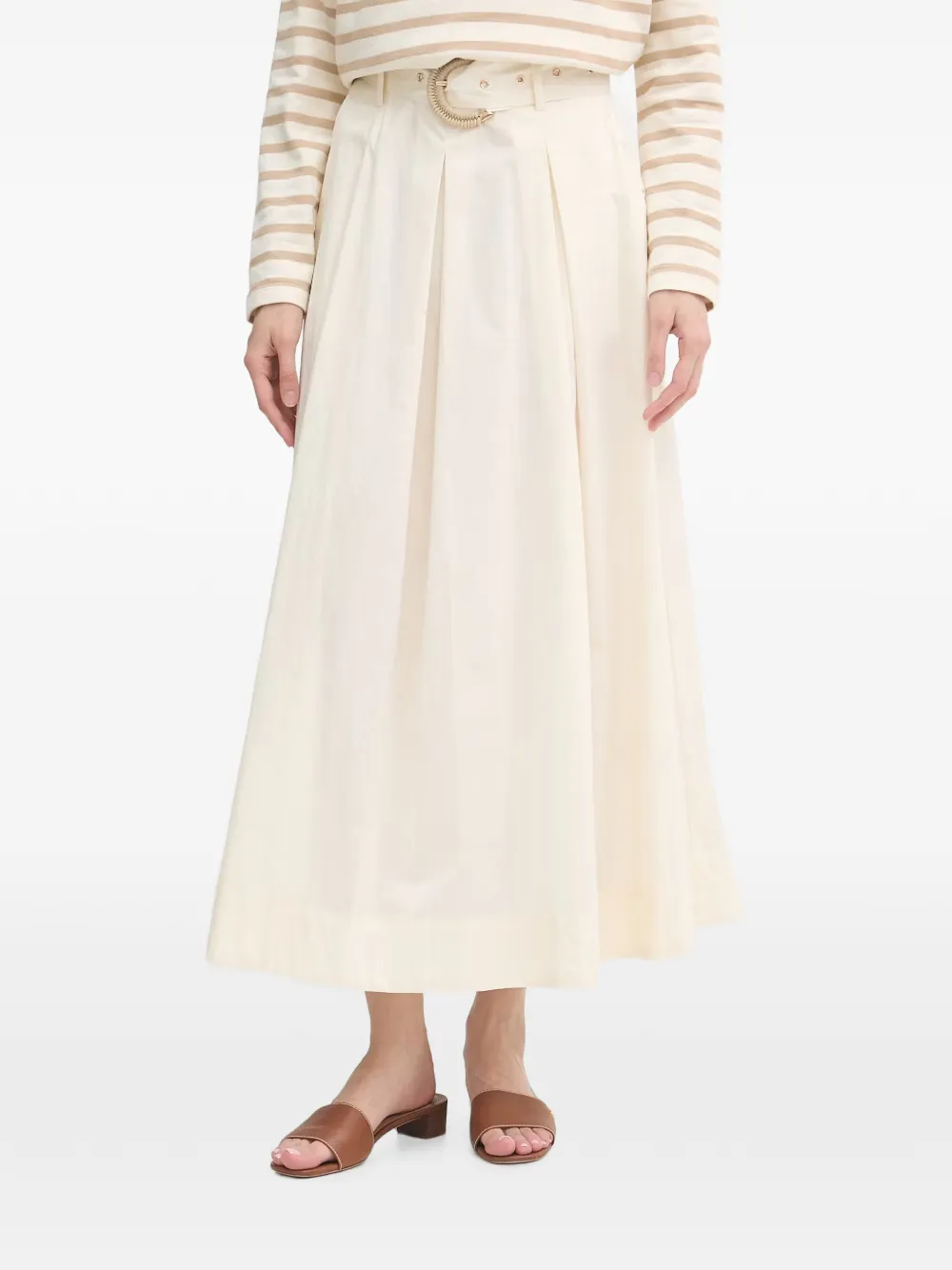 Gaudi belted pleated skirt - Toni neutri