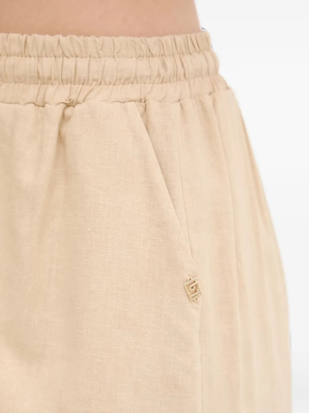Gaudi Shorts met trekkoordtaille Beige