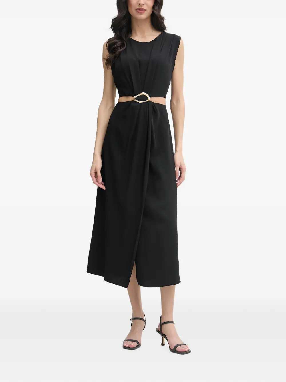 Gaudi cut-out buckled midi dress - Nero