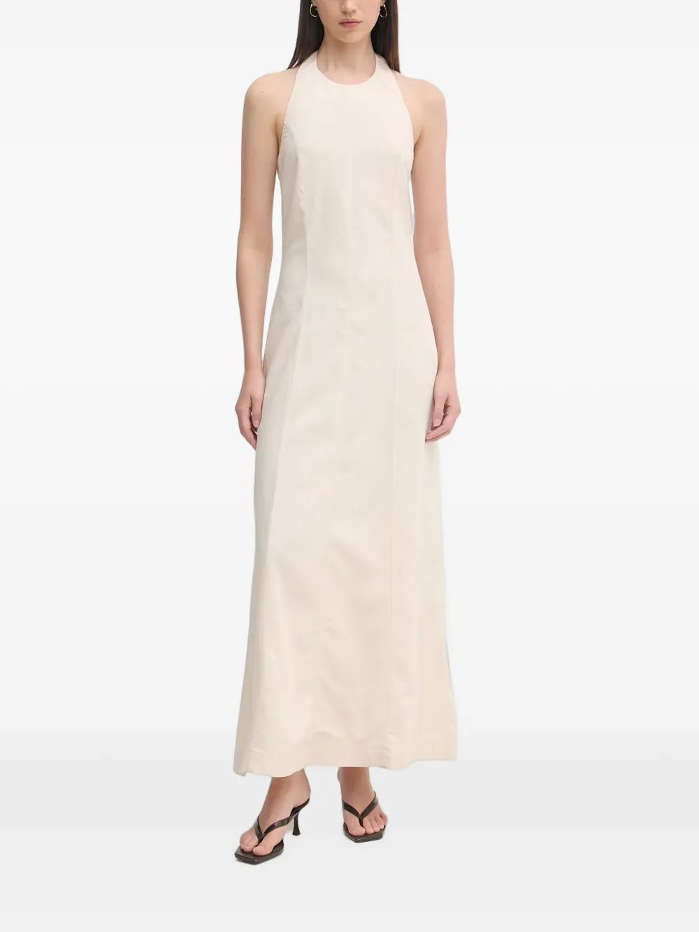Gaudi halterneck backless maxi dress - Toni neutri