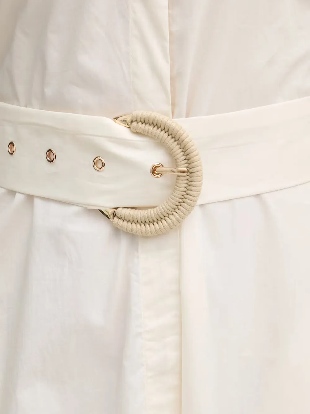 Gaudi Midi-jurk met ceintuur Wit