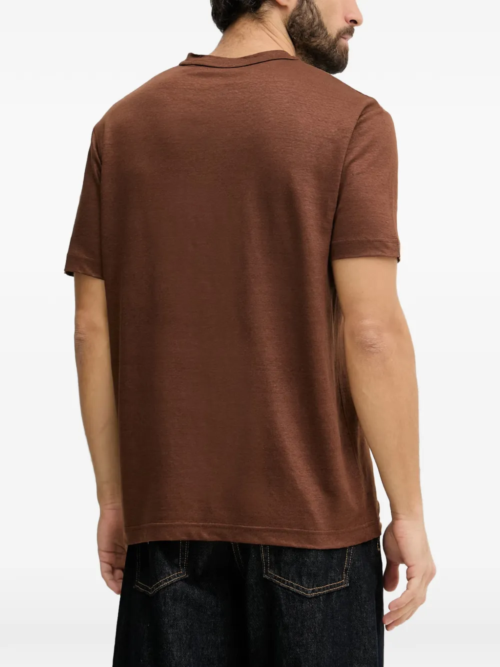 Gant T-shirt met geborduurd logo Bruin