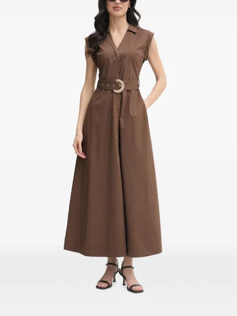 Gaudi belted V-neck midi dress