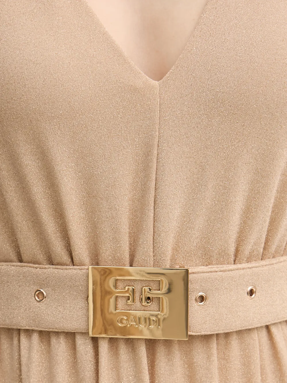 Gaudi Mouwloze maxi-jurk Beige
