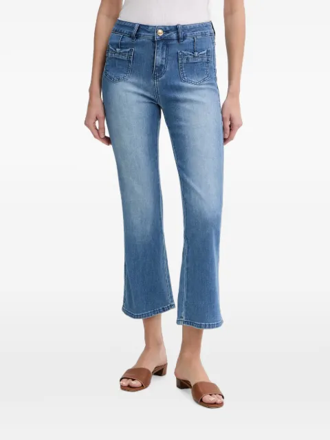 Gaudi jeans capri con bolsillos de parche