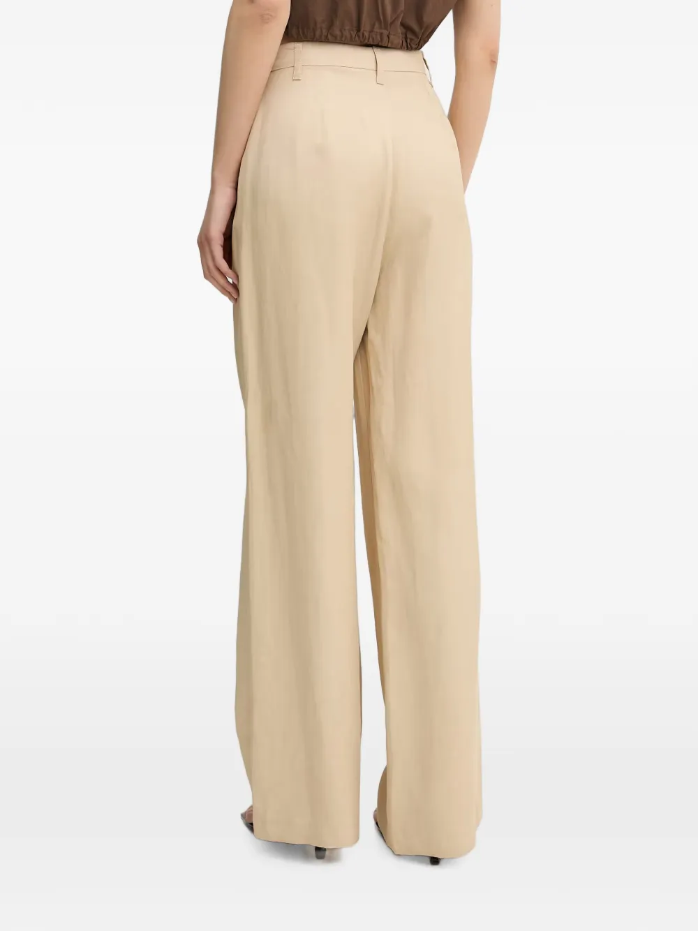 Gaudi Broek met plooien en toelopende pijpen Beige