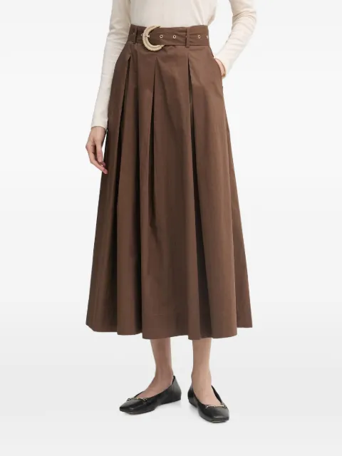 Gaudi belted pleated midi skirt