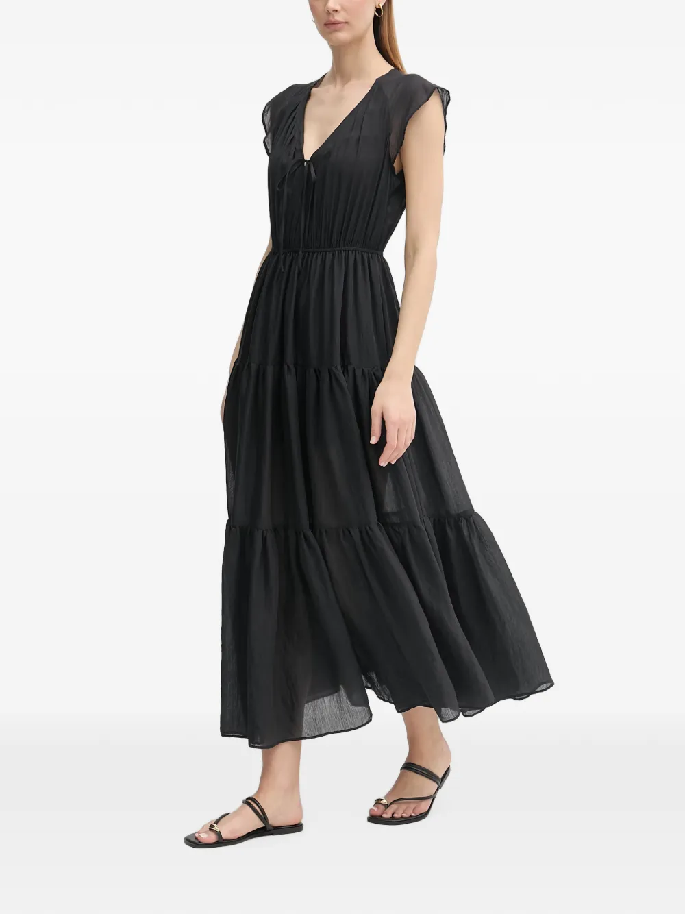 Gaudi Mouwloze maxi-jurk Zwart