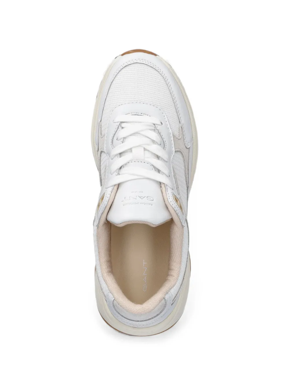 Gant Newile suede panelled lace-up sneakers Wit