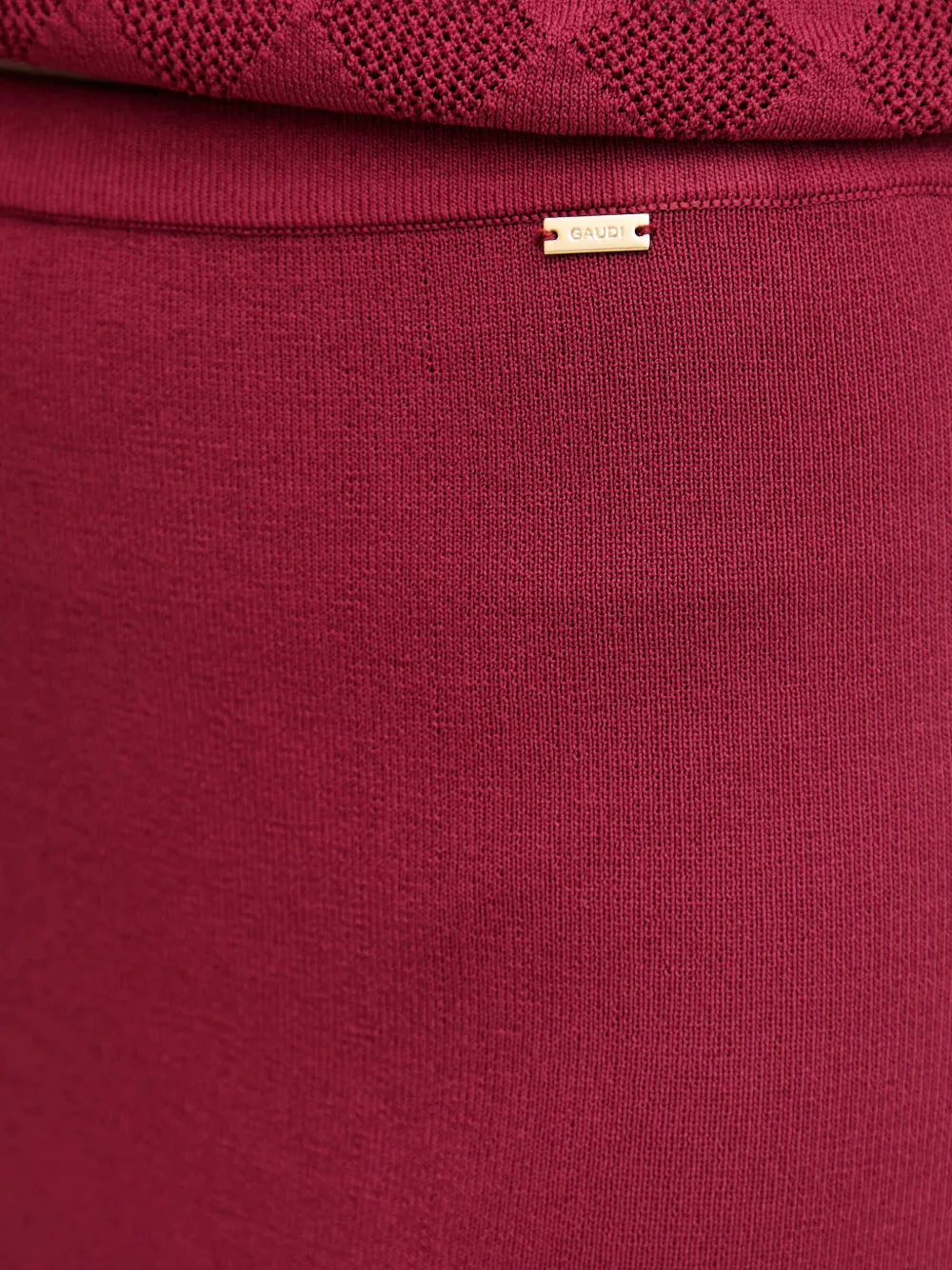 Gaudi Gebreide midi-rok met geperforeerde details Rood