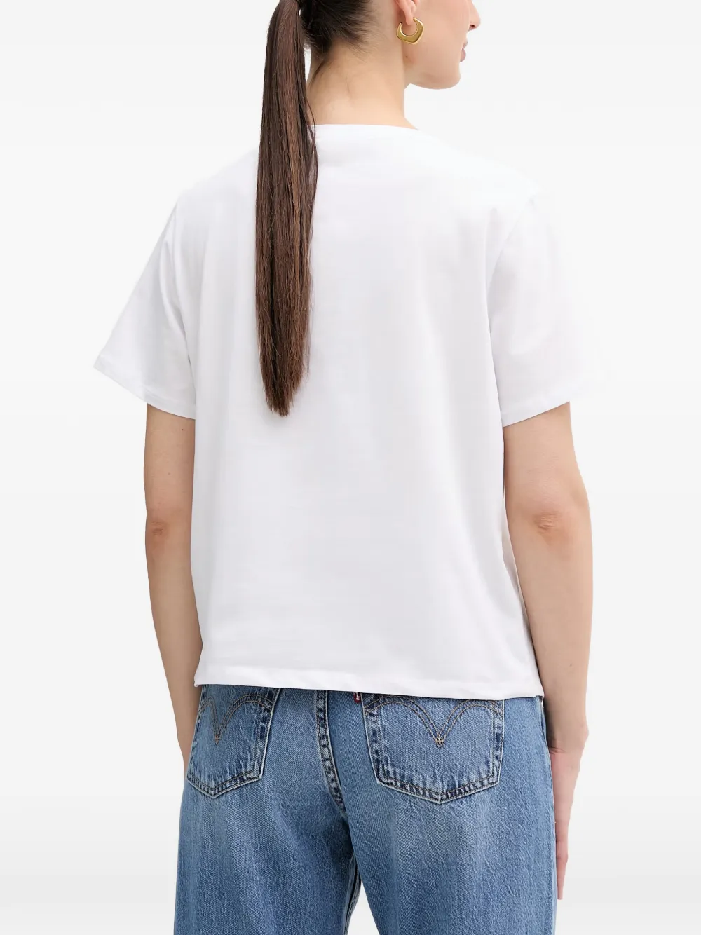 Gaudi T-shirt verfraaid met logo en geknoopt detail Wit