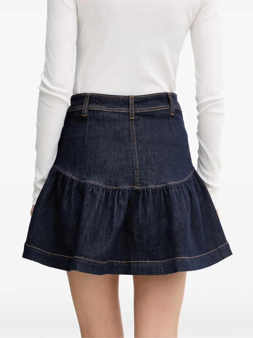 Gaudi Denim mini-rok met ruches Blauw