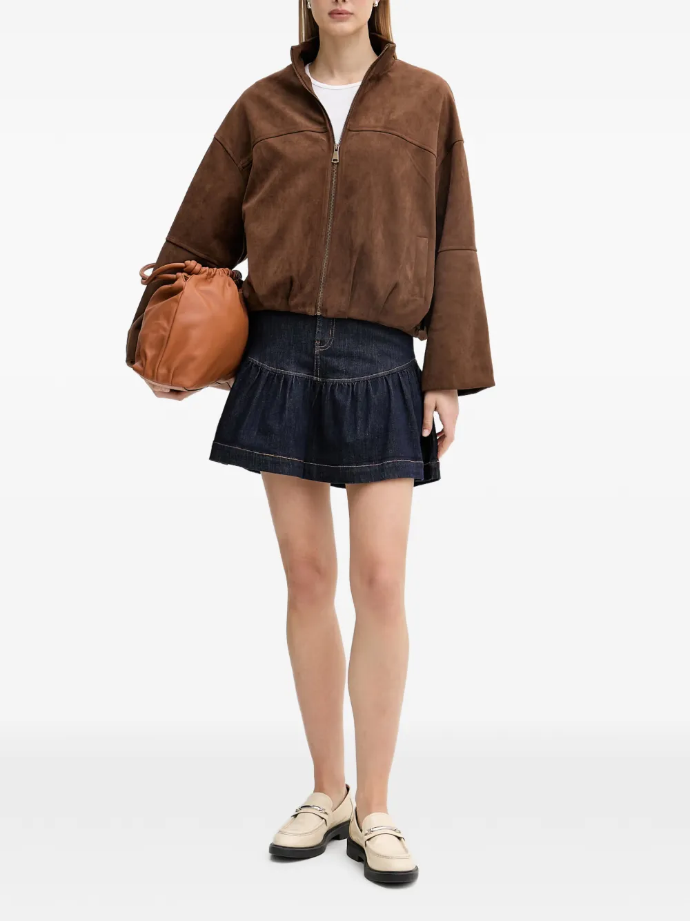 Gaudi Denim mini-rok met ruches Blauw