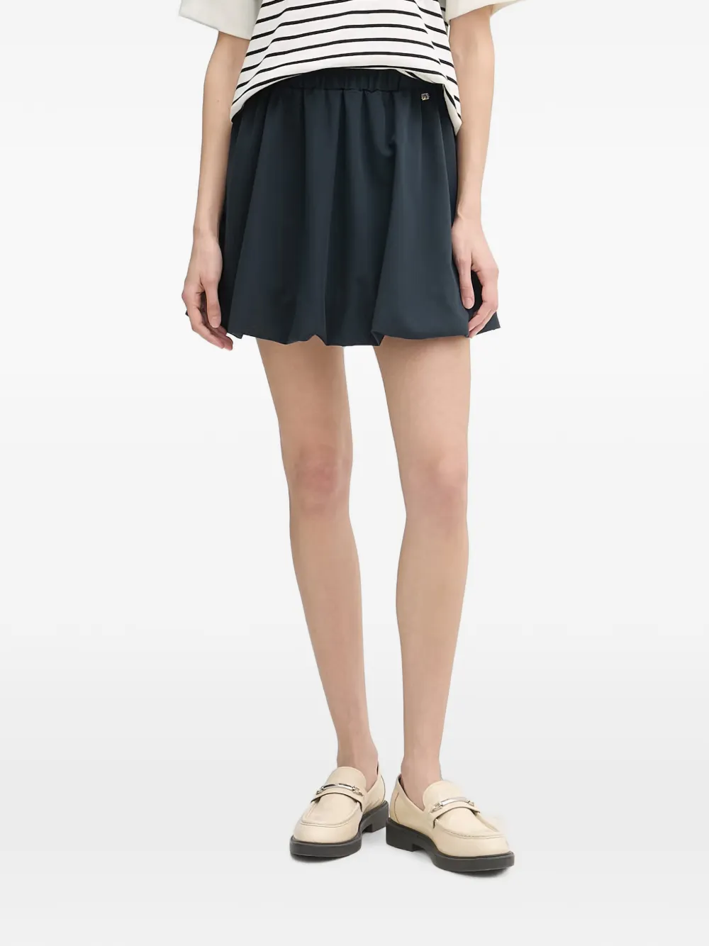 Gaudi Mini-rok met elastische taille en bubbelzoom Blauw