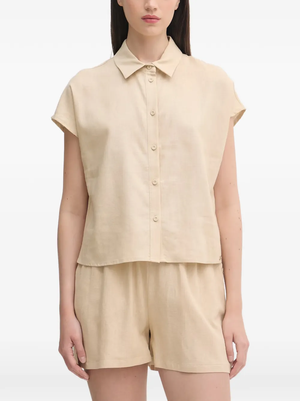 Gaudi button-up short-sleeve shirt - Toni neutri