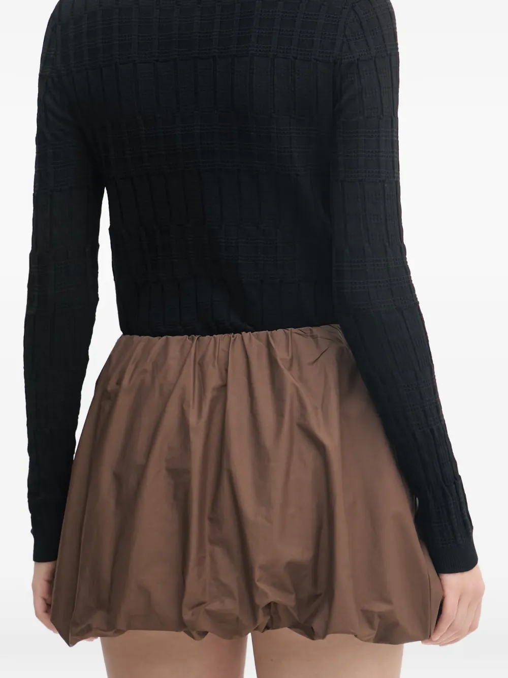 Gaudi Gesmockte mini-rok met pofzoom Bruin