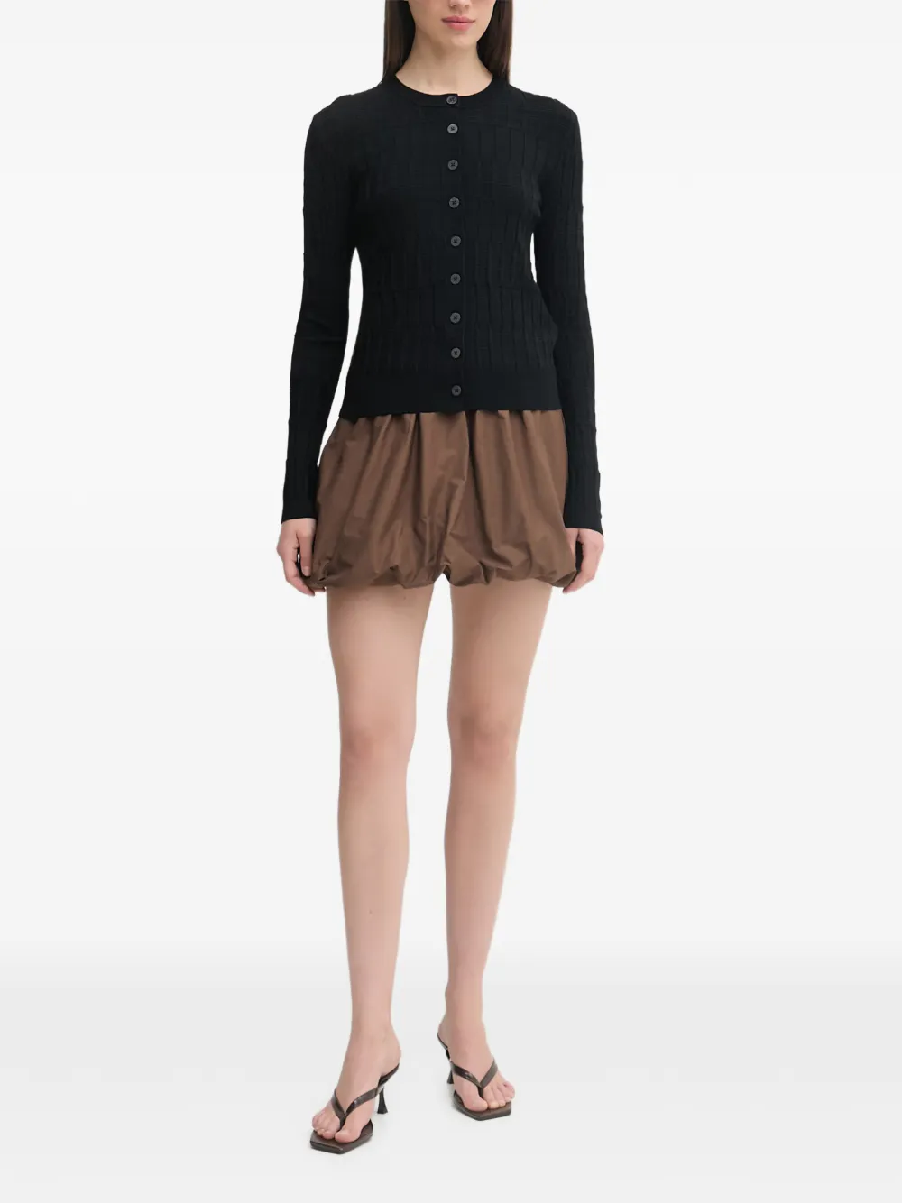 Gaudi Gesmockte mini-rok met pofzoom Bruin