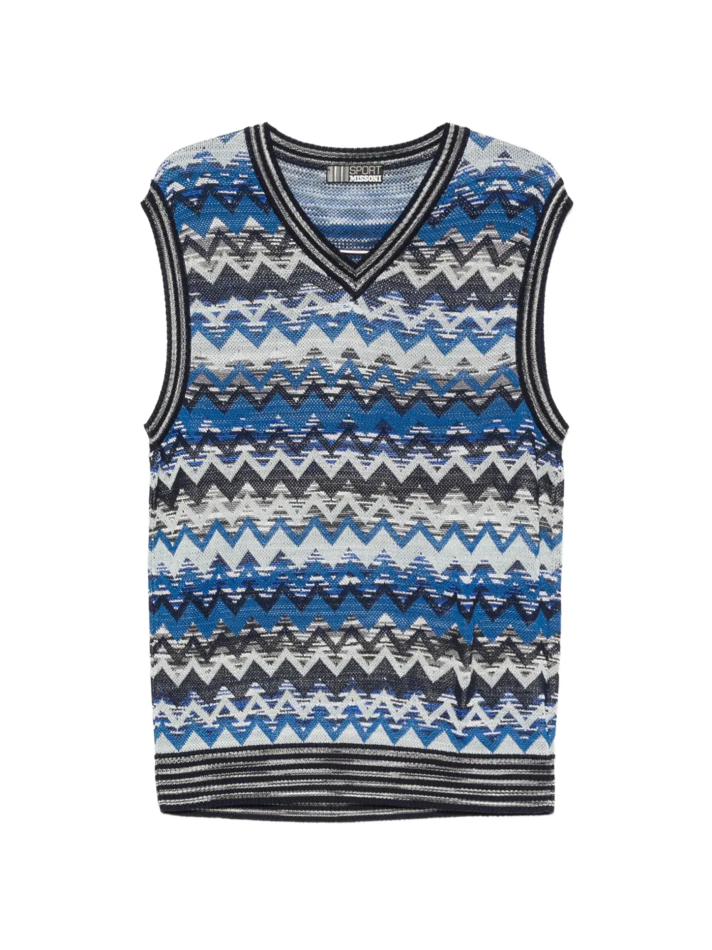 Missoni Pre-Owned 2000s zigzag-knit sweater vest - Blau