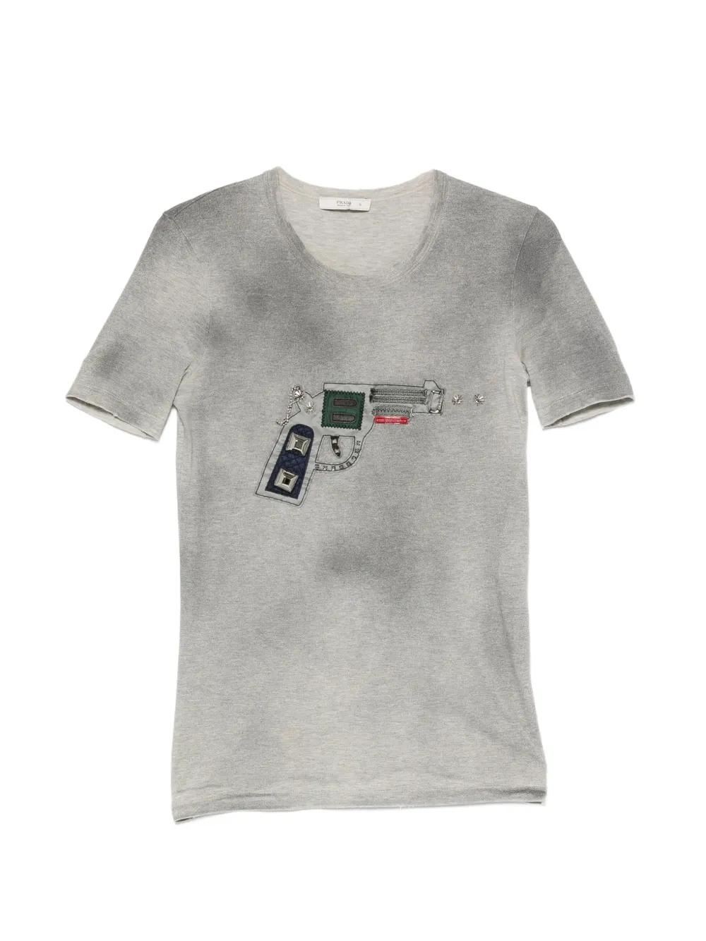 Prada Pre-Owned 2000s appliqué-detail T-shirt - Grigio