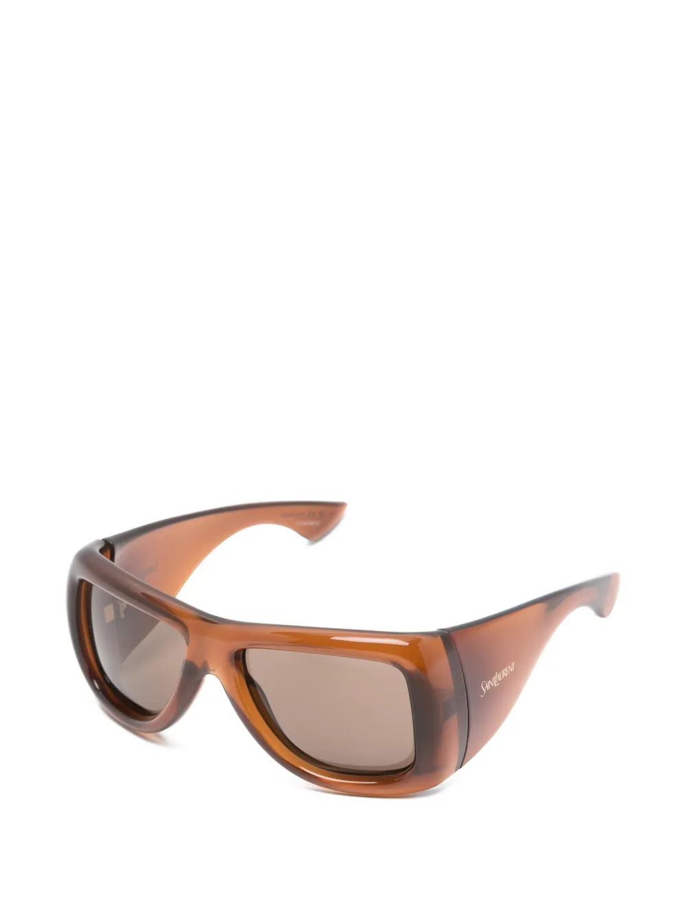 Saint Laurent Eyewear Howl zonnebril met rechthoekig montuur Bruin