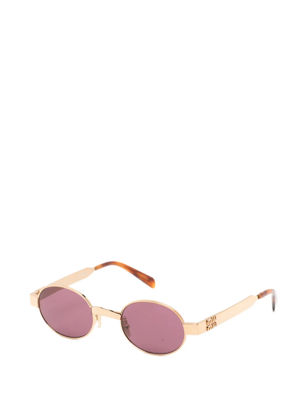 Miu Eyewear Zonnebril met ovalen montuur Goud