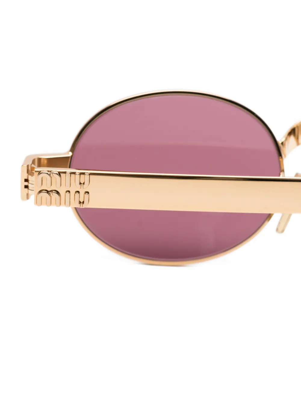 Miu Eyewear Zonnebril met ovalen montuur Goud