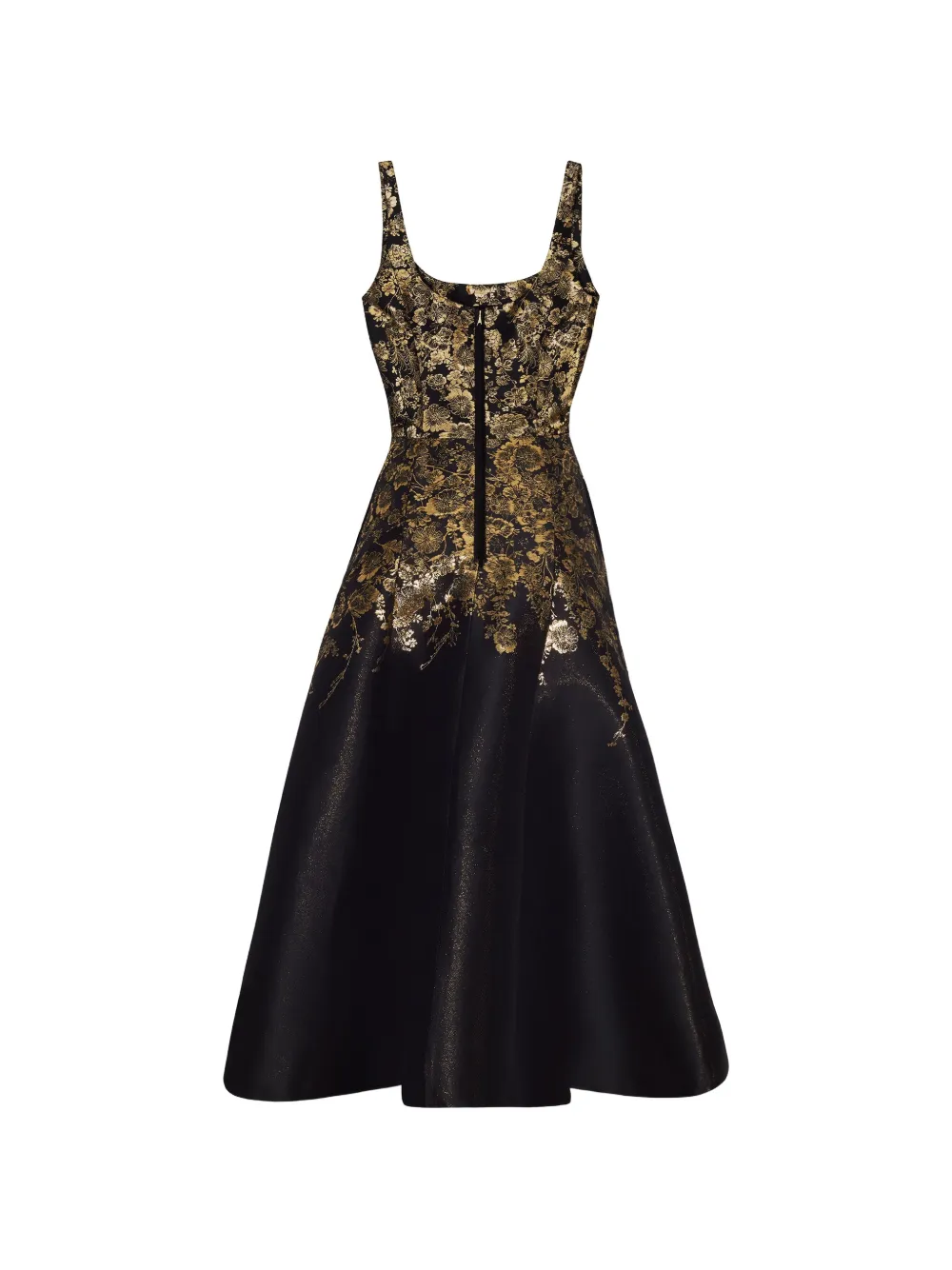 Adam Lippes Veda midi-jurk met bloemen jacquard Zwart