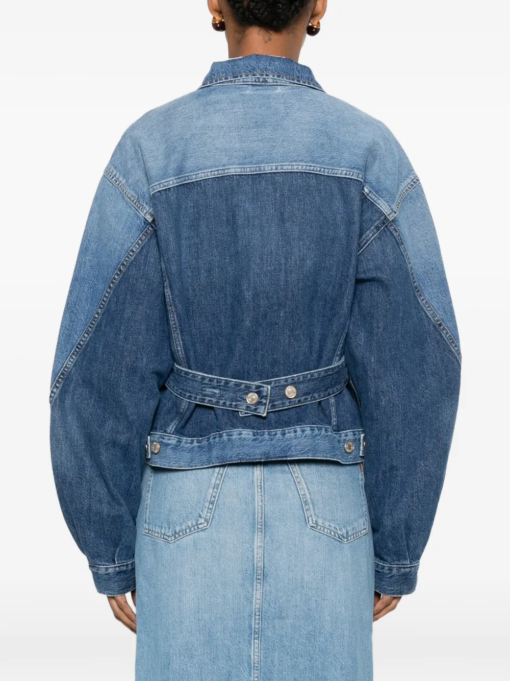 Replay Denim jack met gewelfde mouwen en vlakken Blauw