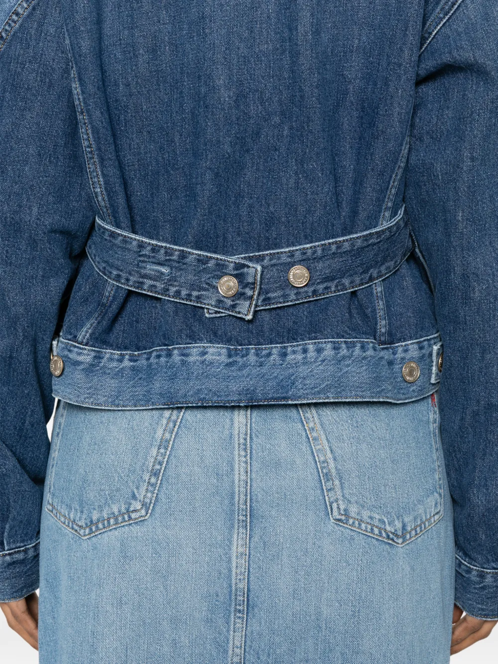 Replay Denim jack met gewelfde mouwen en vlakken Blauw