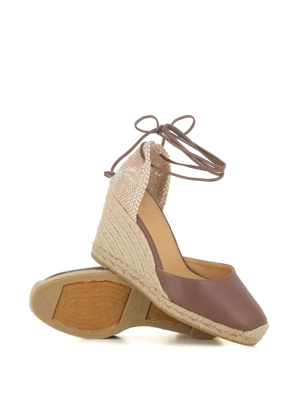 Castañer Carina espadrilles met sleehak Bruin