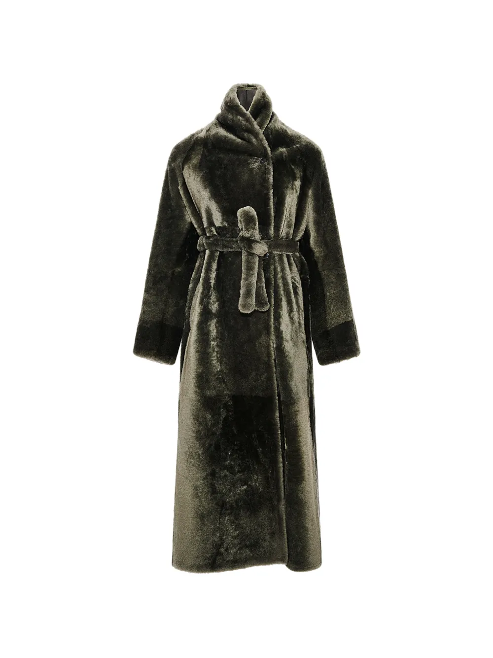Yves Salomon Cappotto con cintura - Verde
