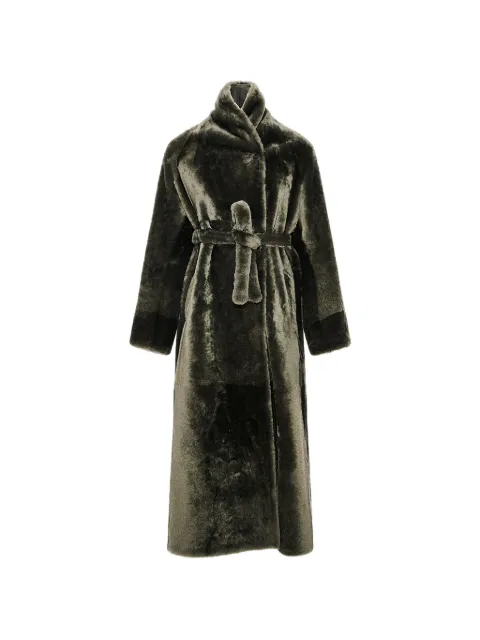 Yves Salomon belted shearling coat