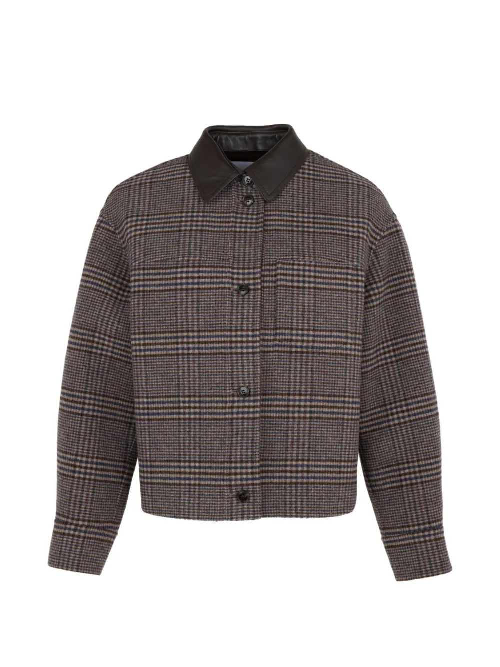 Yves Salomon check-pattern long-sleeve jacket - Marrone