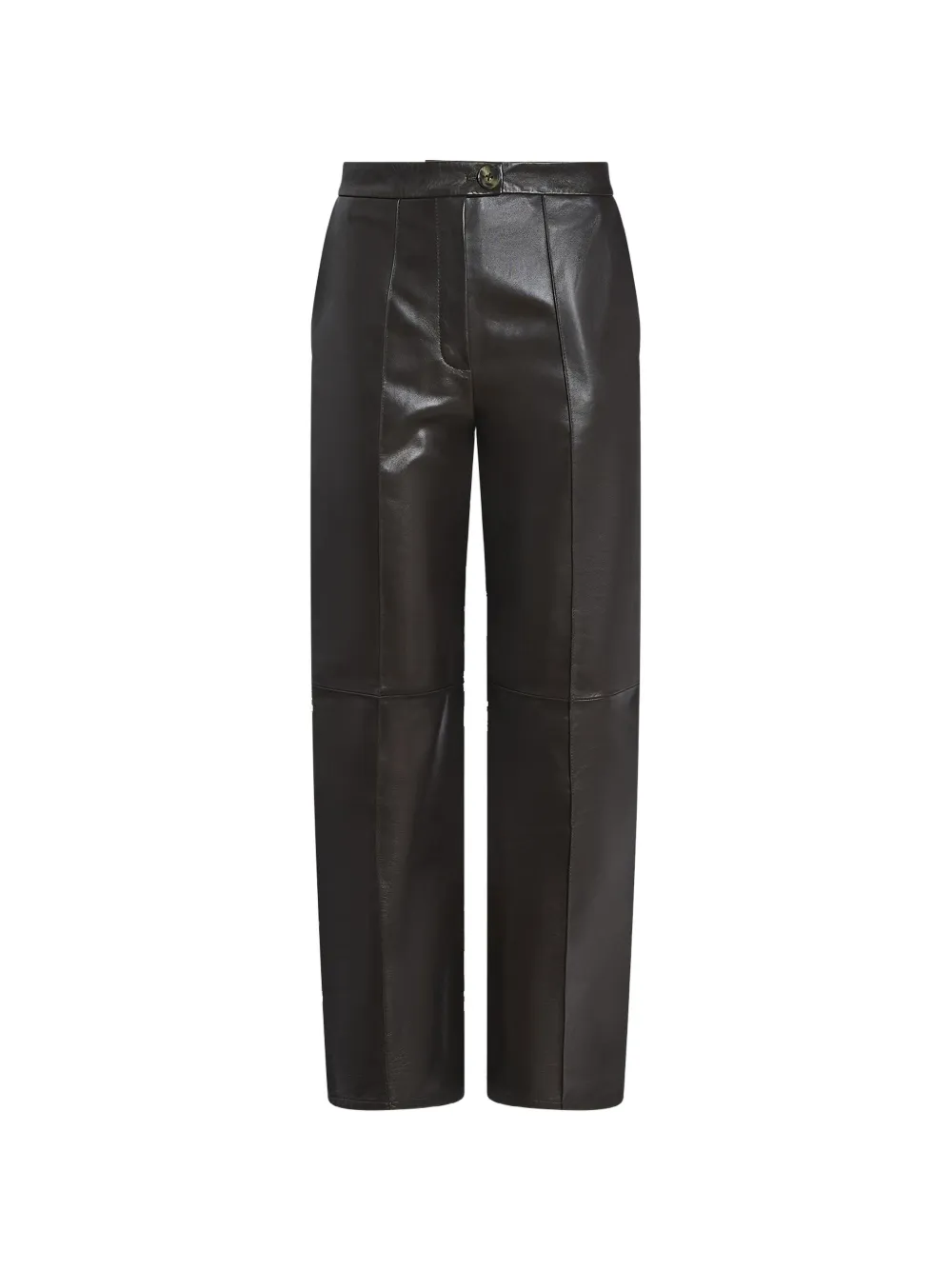Yves Salomon Tailored Leather Trousers In Brown