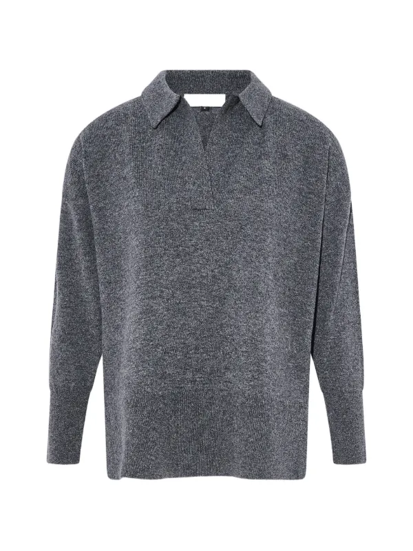 Yves Salomon Belted Knit Sweater in Grey