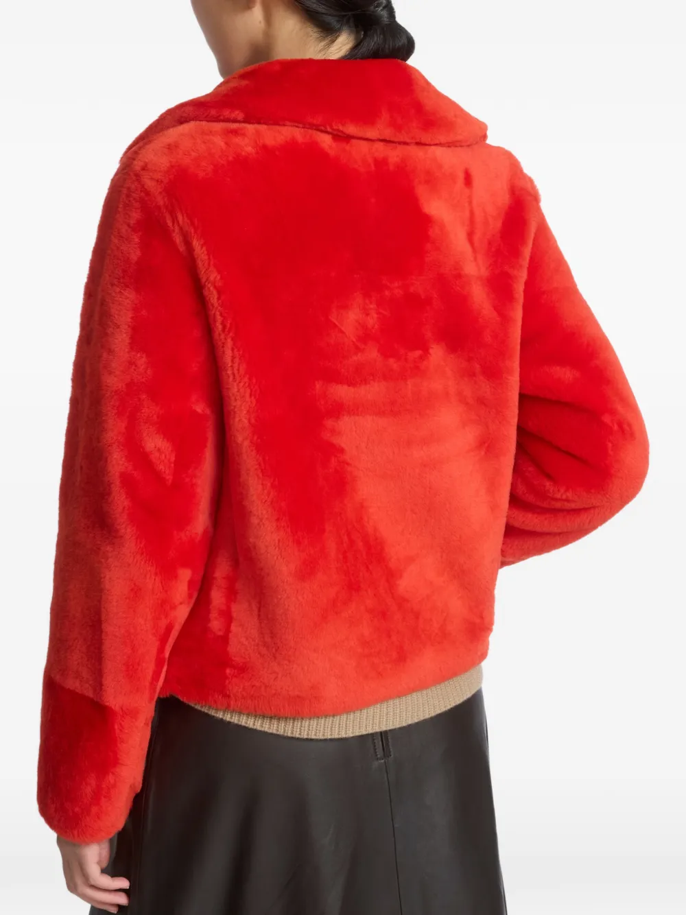Yves Salomon Lammy coat Rood