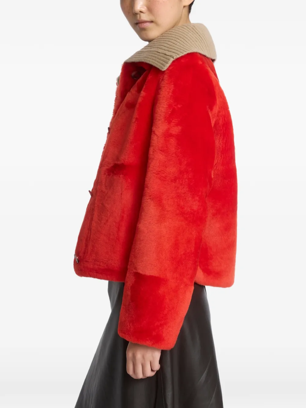 Yves Salomon Lammy coat Rood