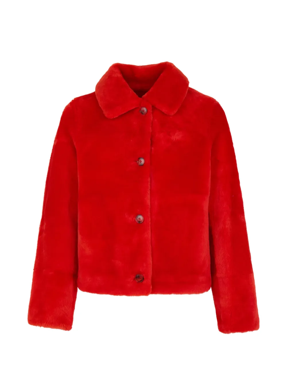 Yves Salomon Lammy coat Rood