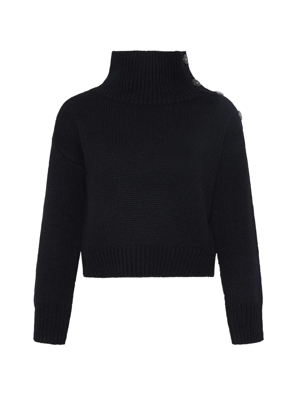 Yves Salomon button-shoulder oversized sweater - Black
