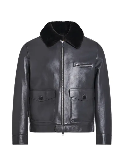 Yves Salomon shearling-collar leather jacket