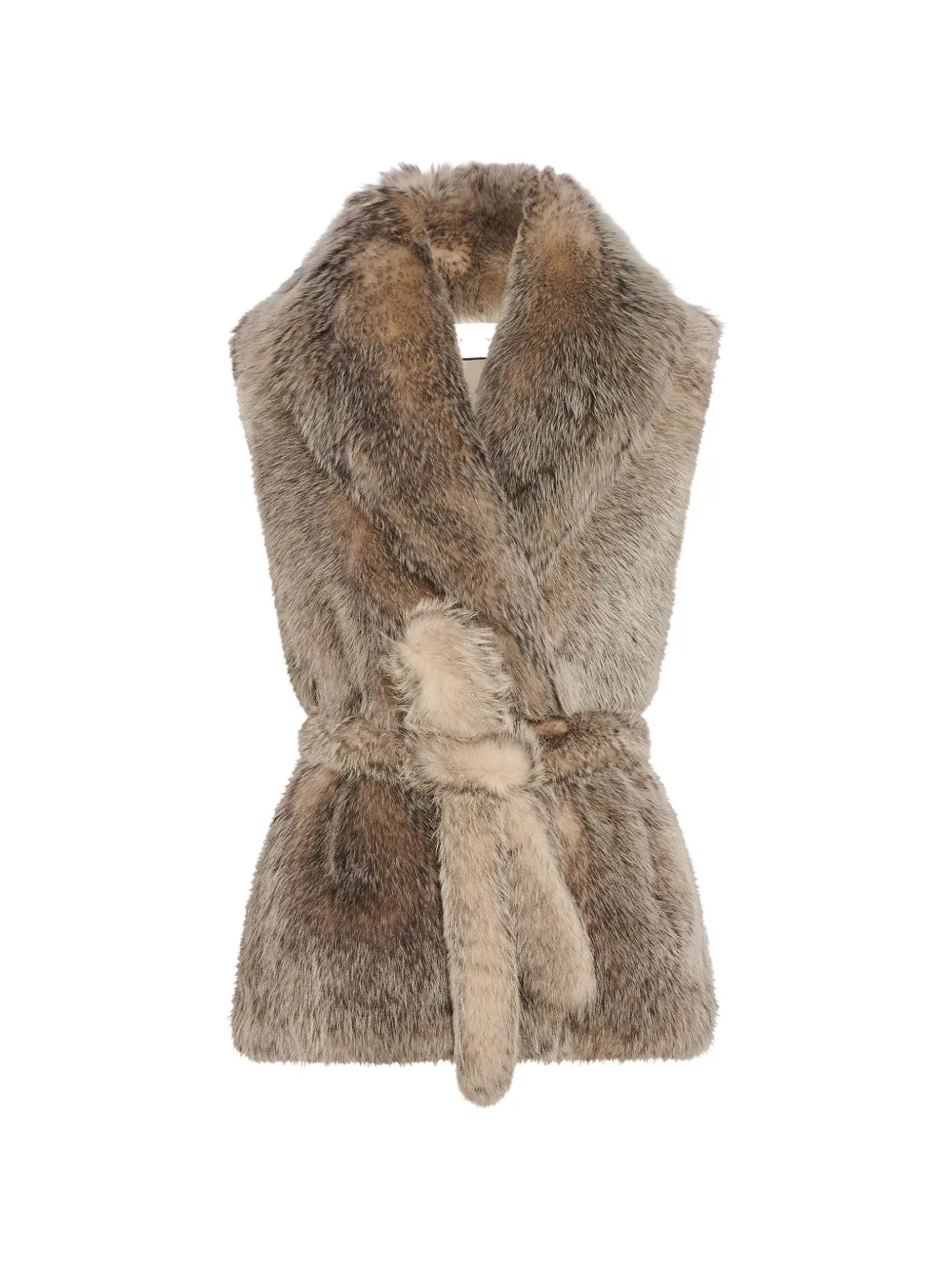 Yves Salomon belted shearling gilet - Marrone