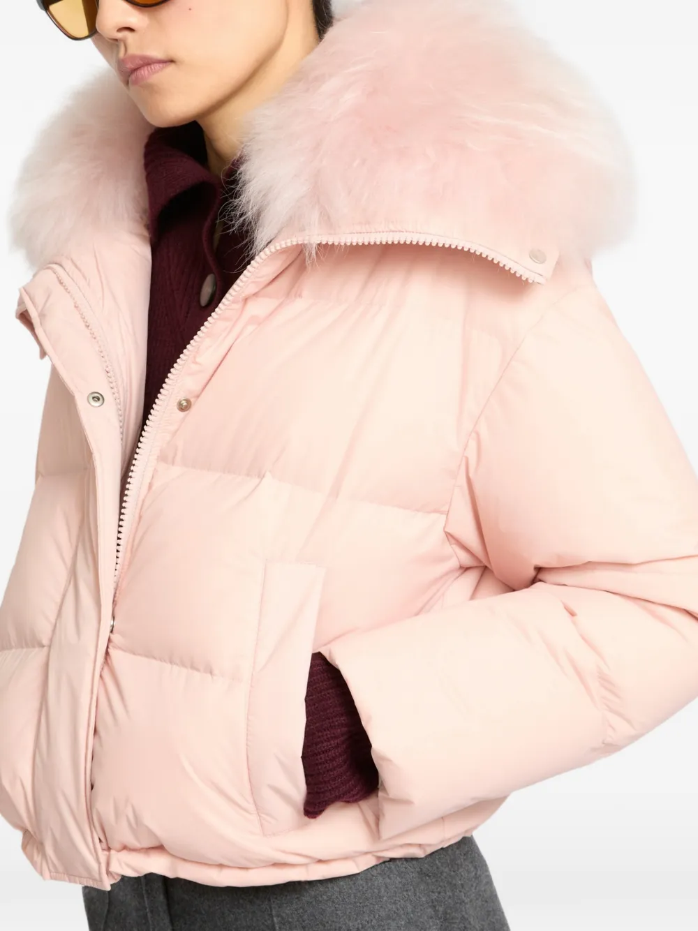 Yves Salomon Lammy donsjack Roze