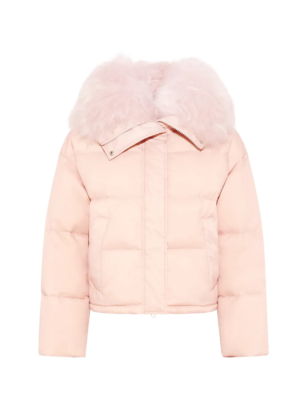 Yves Salomon shearling-trim down jacket - Rosa