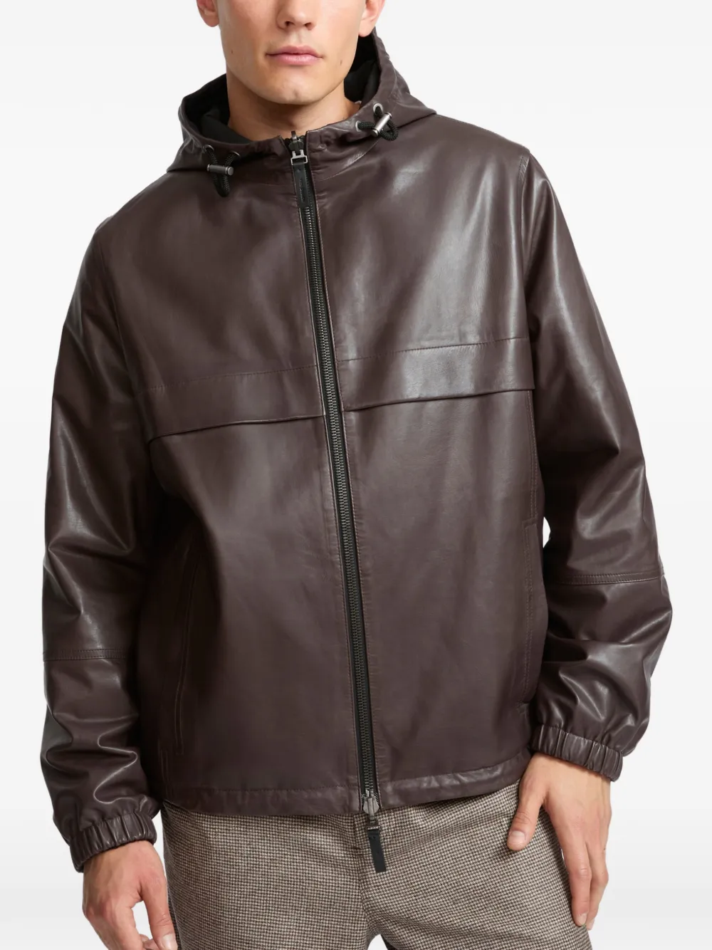 Yves Salomon Omkeerbare hoodie van kalfsleer Bruin