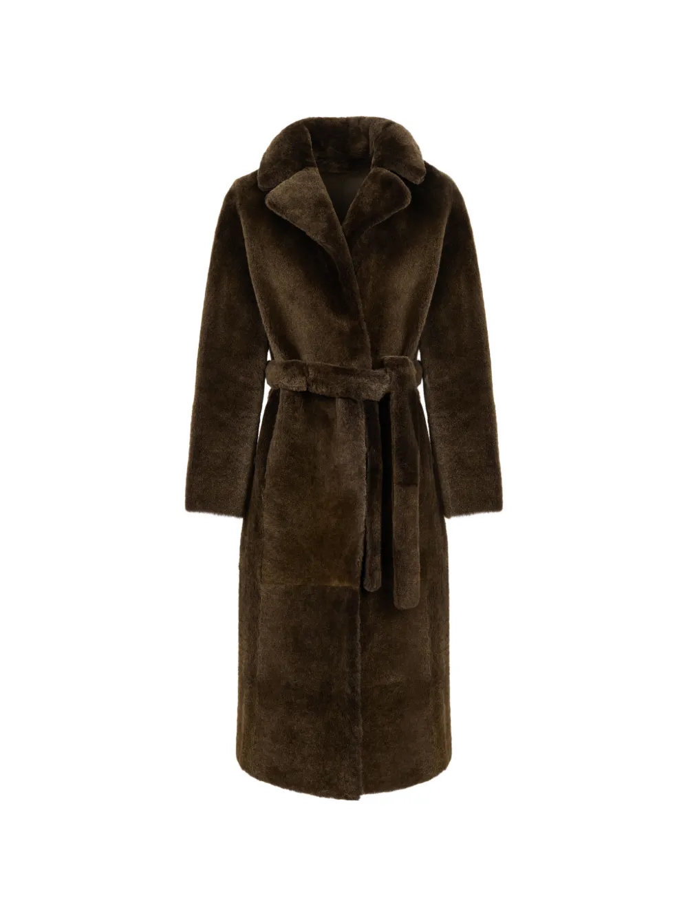 Yves Salomon manteau ceinturé à design réversible - Marron Yves Salomon manteau ceinturé à design réversible - Marron