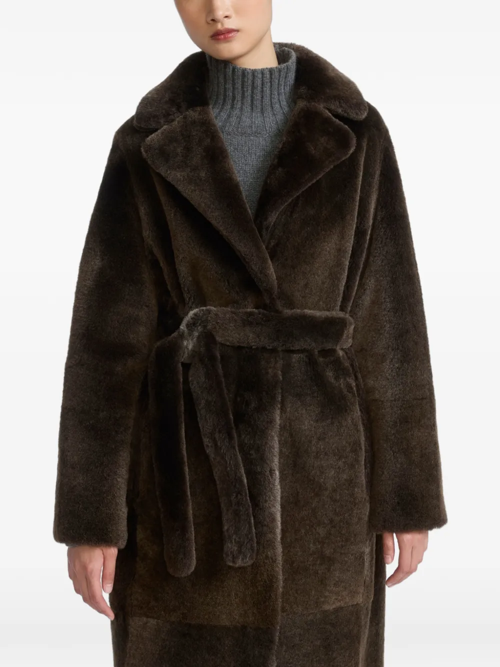 Yves Salomon Lammy coat Bruin