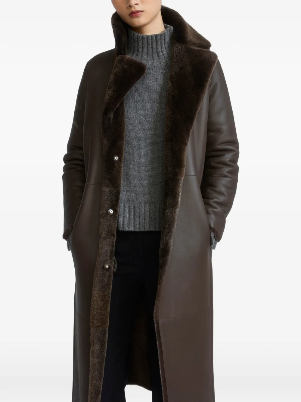 Yves Salomon Lammy coat Bruin