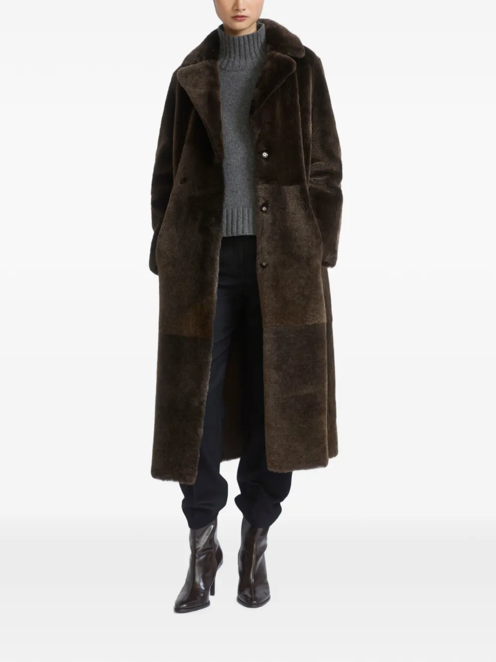 Yves Salomon Lammy coat Bruin