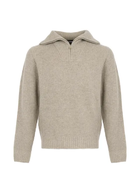 Yves Salomon zip-front ribbed-knit sweater